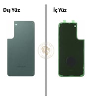 Samsung Galaxy S22 Plus Yeşil Renk Arka Kapak Arka Cam Batarya Kapağı Pil Kapağı Lazer Kesim Back Cover Galaxy S22 Plus Uyumlu