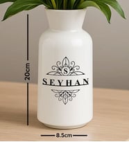 BK Gift Kişiye Özel İsimli Seramik Vazo-5, Ev Hediyesi, Ofis Hediyesi, Sevgiliye Hediye