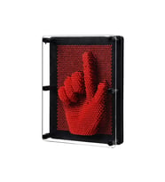 Klon El Modeli 3d Heykel Çerçeve Oyuncak Sihirli iğneli Eğitici Hayal Geliştirici Pinart 20*15cm (Kırmızı)