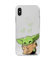 Iphone XS MAX Uyumlu Baby Yoda Tasarımlı Şeffaf Telefon Kılıfı