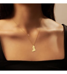 Kişiye Özel 925 Ayar Gümüş Kovboy Bot Kolye (Gold)