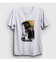 Presmono Unisex Beyaz Poster Film Leon T-Shirt 410080tt