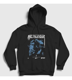 Presmono Unisex Siyah Solid Snake Metal Gear Solid Kapüşonlu Sweatshirt 467187tt