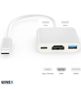 Winex 5in1 Type-C Hub Port HDMI 3xUSB 3.0 Adaptör HC04D