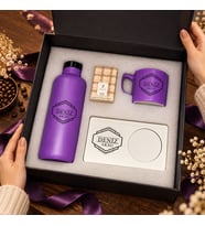 BK Gift Kişiye Özel İsimli Mor Cam Suluk & Kahve Fincanı & Türk Kahvesi & MDF Altlıklı - Hediye Kutulu Mor Set-3