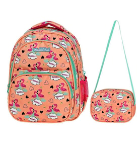 Waddell Turuncu Flamingo Somon Kız Çocuk İlkokul Çantası ve Beslenme Çantası