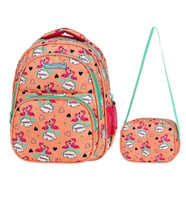 Waddell Turuncu Flamingo Somon Kız Çocuk İlkokul Çantası ve Beslenme Çantası