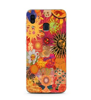 Samsung Galaxy A20/A30 Uyumlu Vintage Kolaj Desenli Şeffaf Telefon Kılıfı