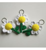 Maskot Papatya Amigurumi Organik Anahtarlık Oyuncak