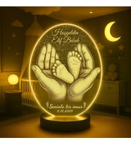 Kişiye Özel Yeni Doğan Bebek Oval Fotoğraflı 3D Model Led Gece Lambası