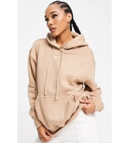 Nike Sportswear Phoenix Fleece Oversize Pullover Hoodie Kadın Kapüşonlu Bol Kesim Sweatshirt Bej