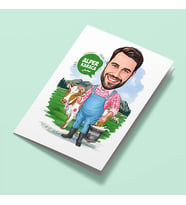 Kişiye Özel Çiftçi Erkek Karikatürlü Tebrik Kartı