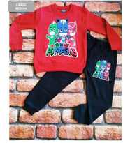 pijamaskeliler baskılı  desenli %100 pamuklu çocuk pijama takımı