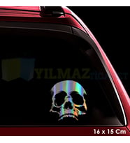 Kuru Kafa Hologram Motosiklet Araba Oto Sticker Etiket Çıkartma Renkli Yapıştırma 16 x 15 Cm