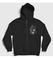 Presmono Unisex Siyah Myth Metal Alcest Fermuarlı Kapüşonlu Sweatshirt 523580tt