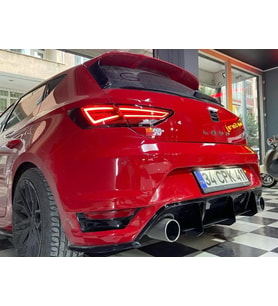 Seat Leon Uyumlu Mk3 Aero Tampon Orta Flapları (Plastik) Boyalı Parlak Siyah