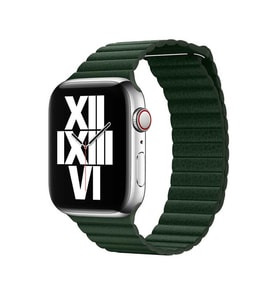 Apple Watch 40mm Uyumlu Kordon Suni Deri Bakla Tasarımlı KRD-09 Kayış