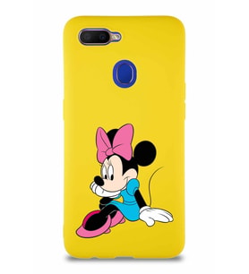 Oppo A5S Soft Premier Kapak Minnie Mouse-E Tasarımlı Silikon Kılıf - Sarı (Şeffaf)