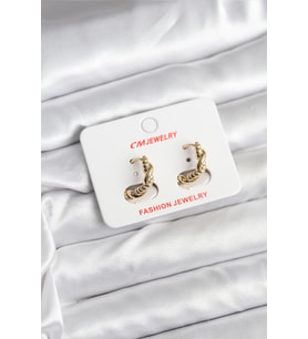 14K Gold Renk Kaplama Burgu Model CM Kadın Küpe - TJ-BKP11402