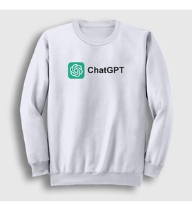 Presmono Unisex Beyaz Logo Ai Chatgpt Yapay Zeka Sweatshirt 442431tt (Beyaz)