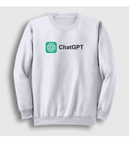 Presmono Unisex Beyaz Logo Ai Chatgpt Yapay Zeka Sweatshirt 442431tt (Beyaz)