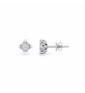 0,06 Karat Pırlantalı Küpe (Altın-Beyaz)