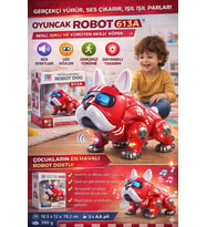 Robot Köpek Sesli Işıklı ve Yürüyen Akıllı Köpek Oyuncak (Kırmızı)