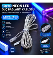 1.8 Metre 10x10 mm Mobilya Neon LED 1.8 metre Uzatma Voltaj Güç Kablosu 2 Pinli