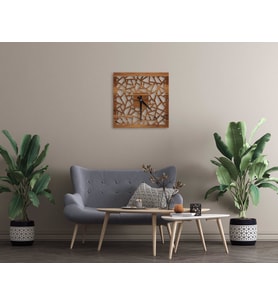 BK Home Dekoratif 45cm Ahşap Duvar Saati-22 (Beyaz)