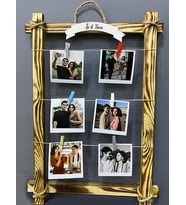 Kişiye Özel 6 Fotoğraflı İpli Ahşap Fotoğraf Çerçevesi