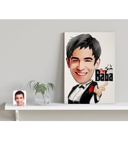 BK Gift Kişiye Özel Godfather Baba Karikatürlü Kanvas Tablo-3