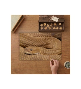 Kahverengi Çıngıraklı Yılan Tasarımı 240 parça Ahşap Puzzle Ahşap Kutuda MP07187