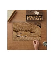 Kahverengi Çıngıraklı Yılan Tasarımı 240 parça Ahşap Puzzle Ahşap Kutuda MP07187