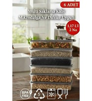 1,17 Lt Multi Saklama Kabı Difrize Uygun 6 Adet No:2 (Şeffaf)