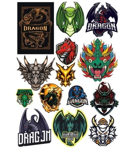 Ejderha Sticker Set 11 16 Parça Telefon, Tablet, Defter, Laptop Sticker