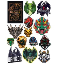 Ejderha Sticker Set 11 16 Parça Telefon, Tablet, Defter, Laptop Sticker