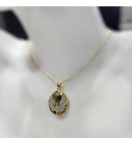 925 Ayar Gümüş Gold Renk Anka Madalyon Kolye