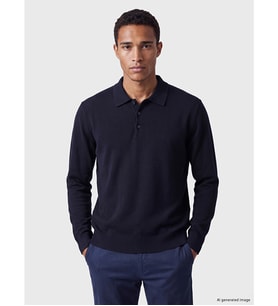 LCW Vision Lacivert Polo Yaka Erkek Triko Kazak