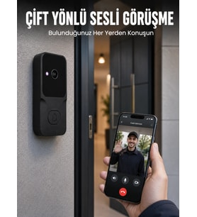 Wi-Fi Bağlantılı Akıllı Kapı Zili Telefon Kontrollü HD Güvenlik Sistemi