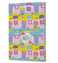 Kahve 10 - Yan Boyamalı Çizgili Defter