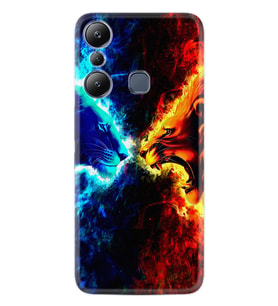 Infınix Hot 20i Kılıf Silikon Desen Özel Seri Red Blue Leon 1714