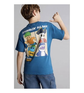Defacto Stumble Guys Mavi Erkek Çocuk T-Shirt G8916A8/BE376