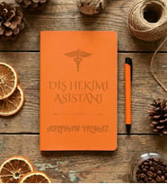 Kişiye Özel Diş Hekimi Asistanı Defter Tıp Bayramı Hediyesi (Turuncu)