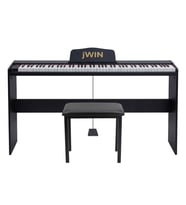 Jwin SDP-88 Tuş Hassasiyetli 88 Tuşlu Dijital Piyano + Tabure - Siyah