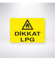 Dikkat Lpg 21x28 Arkası Yapışkanlı Levha