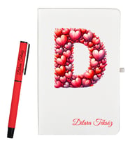 Kişiye Özel Sevgiliye Hediye Defter ve Roller Kalem Hediye Seti