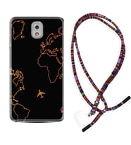 Samsung Note 3 4 5 8 9 20 Ultra 10 Lite Kılıf Boyun Asklı Rasta Silikon Harita ve Uçak 1777
