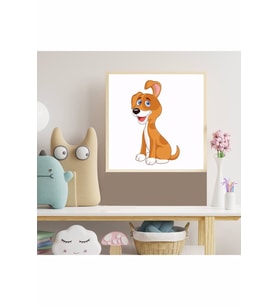 Sevimli Köpek Çocuk Odası Ahşap Çerçeve Tablo 13