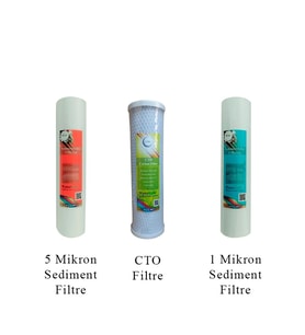 Watergold Su Arıtma Açık Kasa Üçlü (3'lü) Ekonomik Filtre Seti (Sediment 5 Mic-CTO-Sediment 1 Mic)
