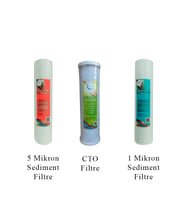 Watergold Su Arıtma Açık Kasa Üçlü (3'lü) Ekonomik Filtre Seti (Sediment 5 Mic-CTO-Sediment 1 Mic)